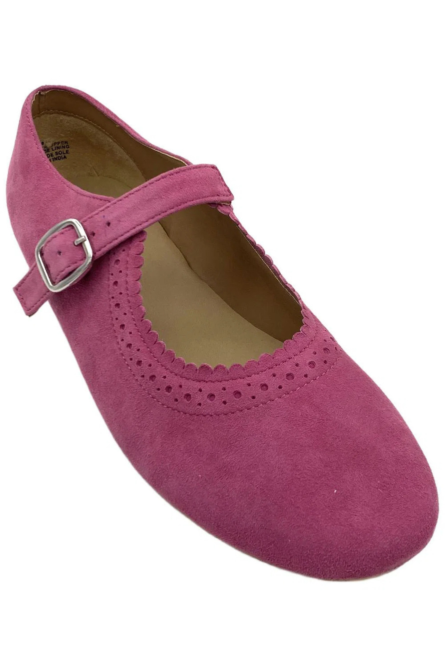 Diba True Women's Sugar Coat Perforated Leather Mary Janes Fuschia - Medium